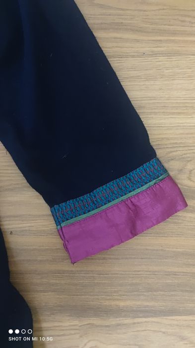 Lakshita tunika etno granatowa kieszenie wełna 3XL