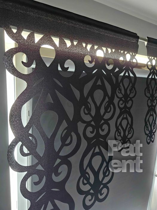 Firana panele ekranowe 60x100 cm żakardowe 2 sztuki na okno czarne