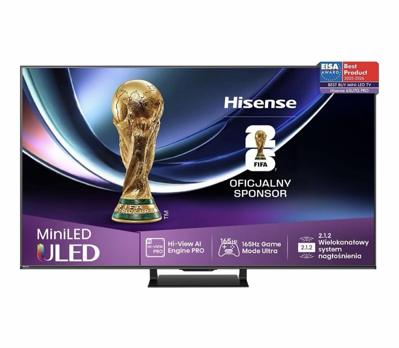Nowy TV 65’ MINILED 4K HISENSE 65U78Q PRO 165Hz