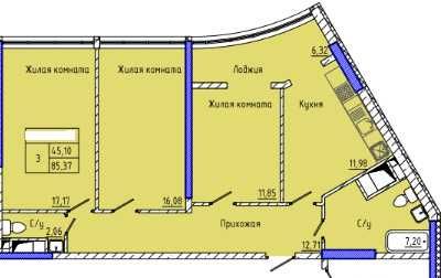2-rooms apartment apartment by the address st. Kulikovo pole pl Oktyabrskoy revolyutsii pl (area 86 m²) - Atlanta.ua - photo 18