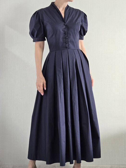 Синее платье миди Laura Ashley коттон