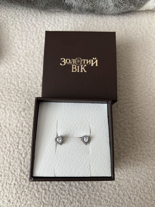 Серьги Pandora форма сердца