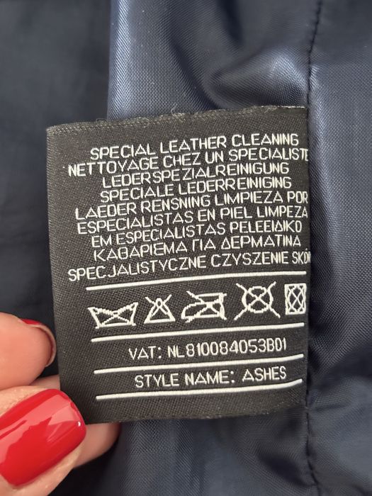 Ramoneska kurtka skóra niebieska 40 L 38 M