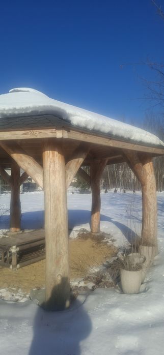 Altana ogrodowa 5 kątna z bala okrągłego 30 cm