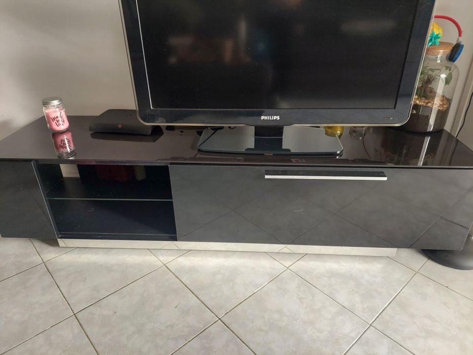 Móvel sala c/ leds preto