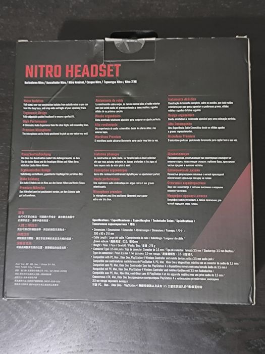 Headset gaming Acer nitro