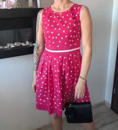 Caroline Morgan, Różowa rozkloszowana, Coquette style, Komunia, 36, S