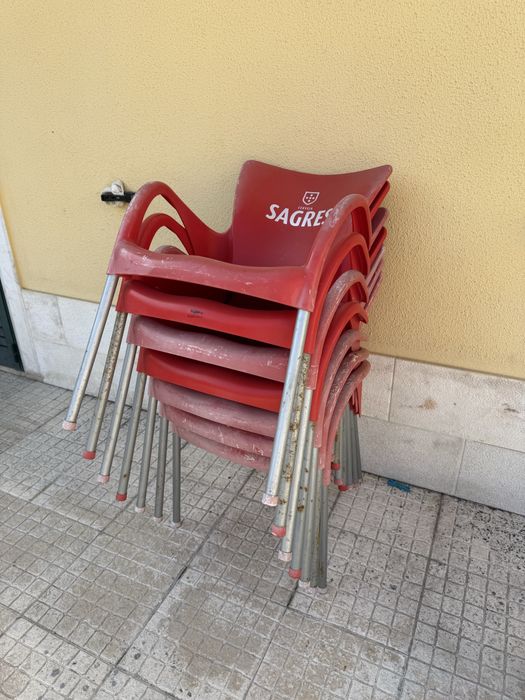 8 cadeiras esplanada empilháveis sagres - preço por todas