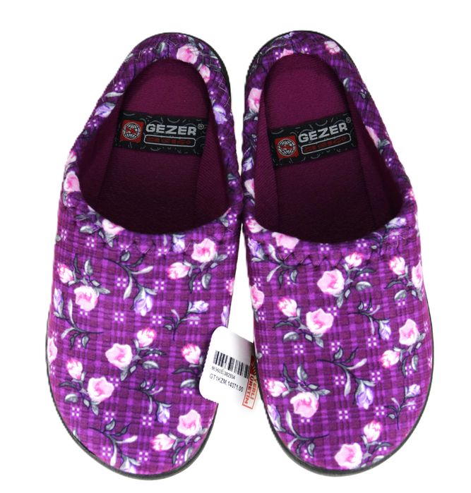 Wygodne kapcie damskie firmy Gezer , ciemny róż, żurawina rozm. 39