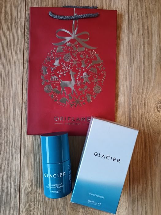 Zestaw męski Glacier Oriflame + torebka świąteczna. Nowe, folia