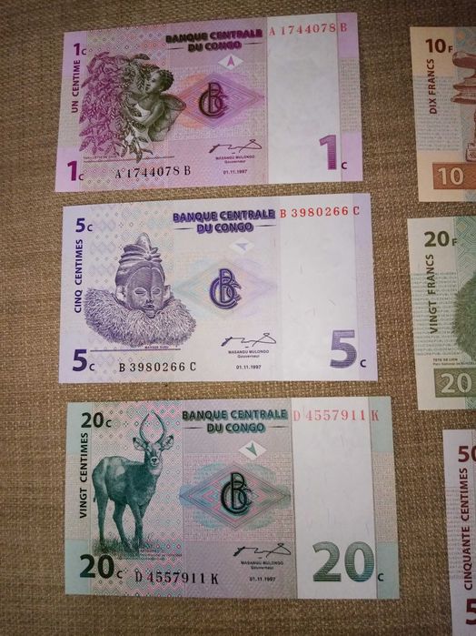 CONGO 6 Notas 2 SÉRIES NÃO Circuladas 1 de 1997 a 2ª de 2003 ver fotos