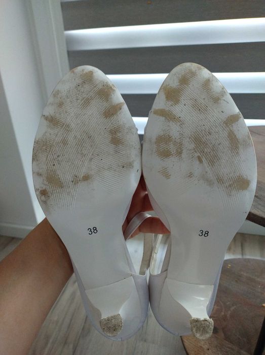 Buty ślubne białe atłas