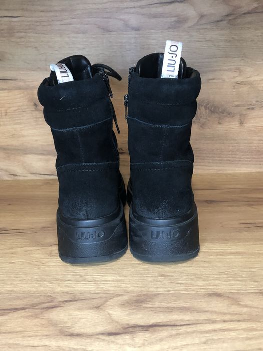 Liu Jo czarne zamszowe botki platforma combat boots gothcore zima 39