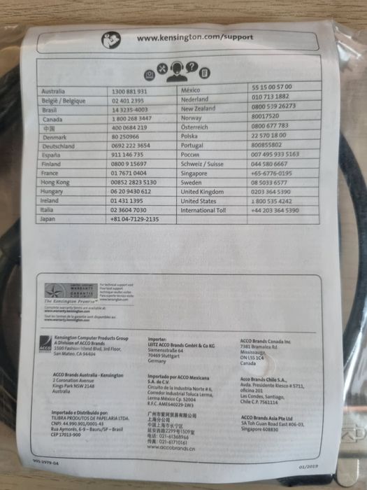 Linka zabezpieczającą Dell Kensington Clicksafe Lock 06DK21 nowa