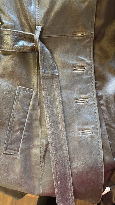 Płaszcz damski skóra naturalna r.36 stan idealny, ciemnobrązowy