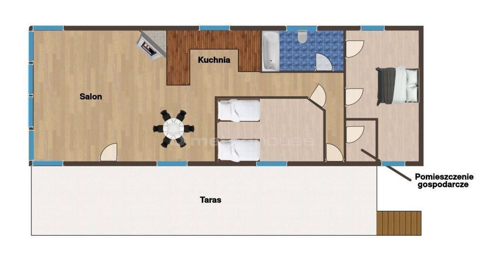 Bungalow w okolicy jeziora Wałpusz.