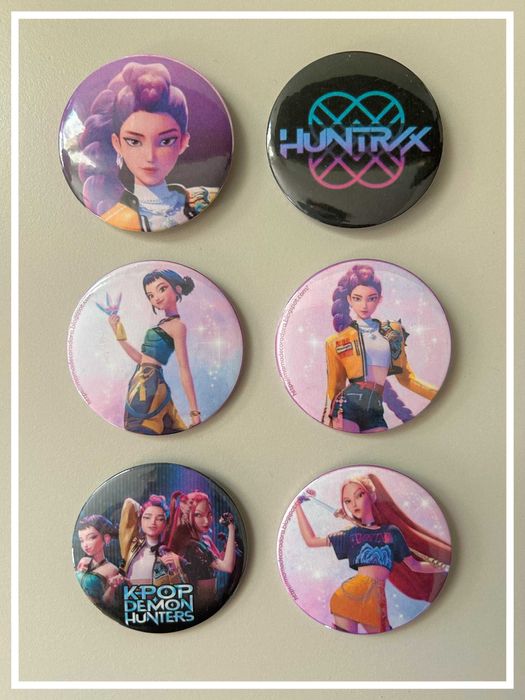 Przypinki 32mm - K-POP DEMON HUNTERS - 6szt