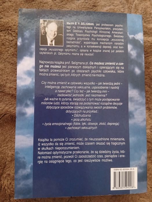 Książka "Co możesz zmienić a czego nie możesz " Martin E. P. Seligman