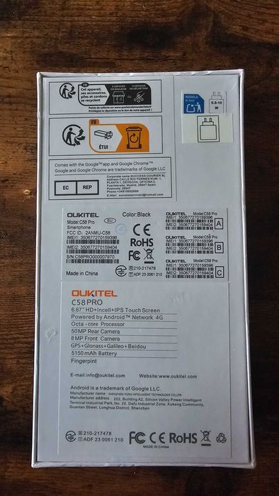 OUKITEL C58 Pro Smartphone 6Gb/256Gb Black O/C58PRO/6-256/BLACK