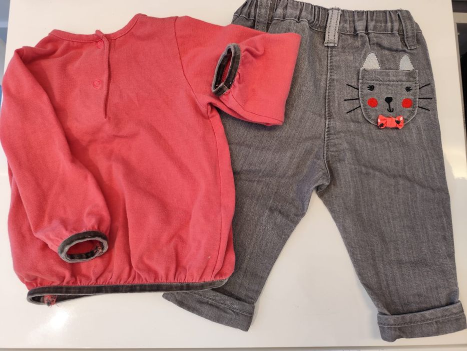 Conjunto menina de camisola e calça Chicco 6 meses