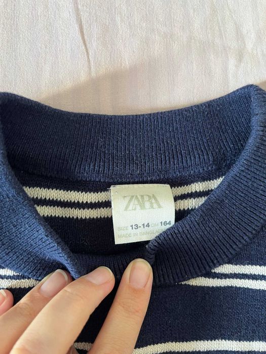 Camisola malha Zara azul-marinho às riscas brancas, 13-14 anos