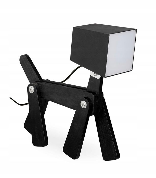 Lampa stalowa czarna PIES