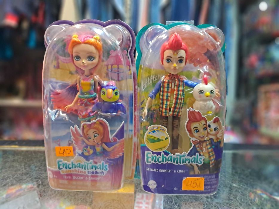 lalki  mini enchantimals wiewiórka wydra leniwiec kogut  lub papuga