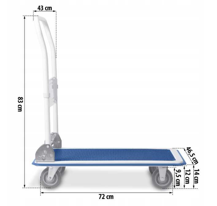 Wózek transportowy • towarowy • platformowy • magazynowy • składany