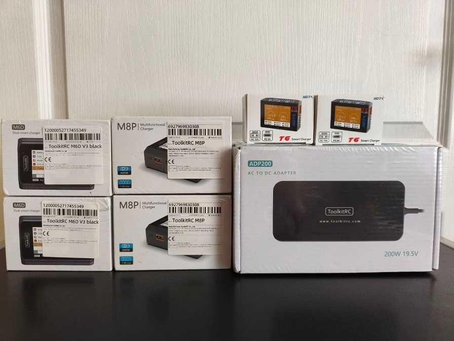 Зарядне HOTA T6 300W,    ToolkitRC M6D 500W 2-канали,    M8P,   ADP200