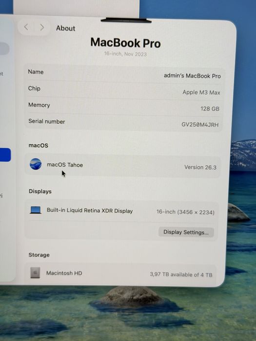 MacBook Pro 16 m3 max 128GB 4TB