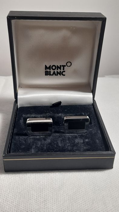 Abotoaduras Vintage Prata Esterlina 925 / Madeira Ébano Montblanc