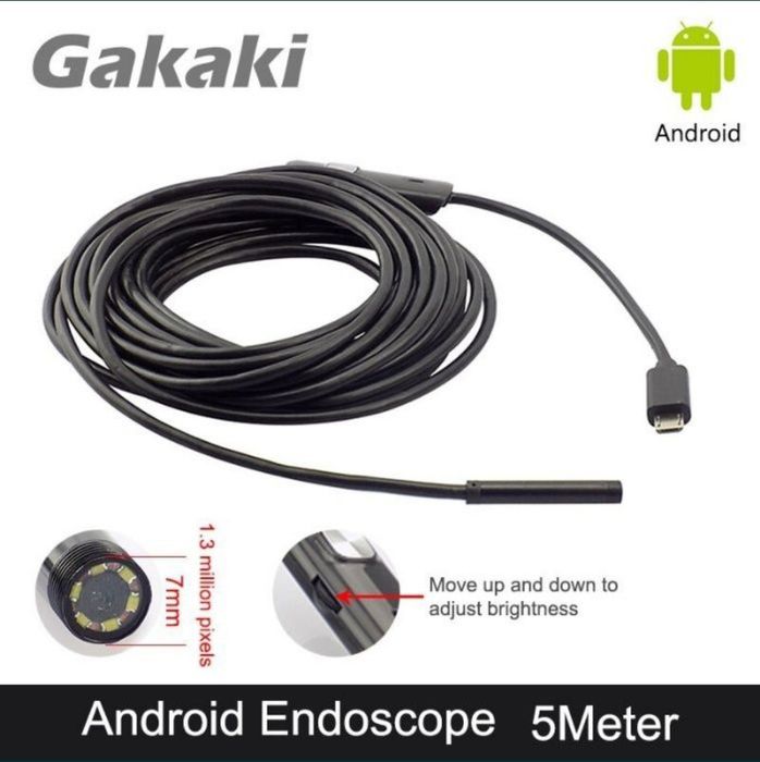 Эндоскоп камера гибкий шнур 2м 5м для смартфона Android USB Type C