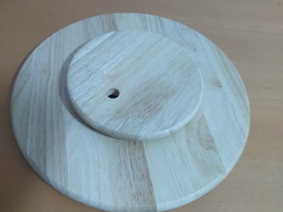 tabuleiro rotativo de servir - madeira maciça