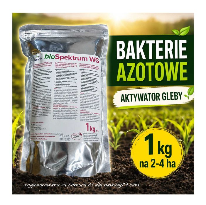 Biospektrum WG , bakterie azotowe, aktywator gleby, 1 kg na 4 hektary, zwiększa potencjał twoich upraw.