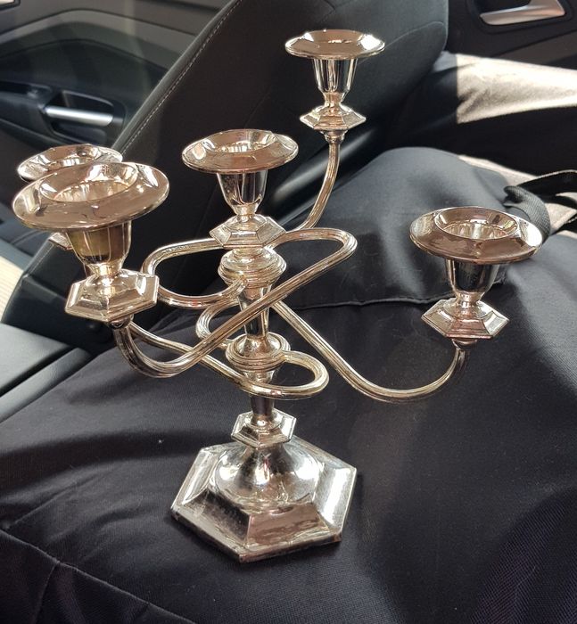 Świecznik posrebrzany