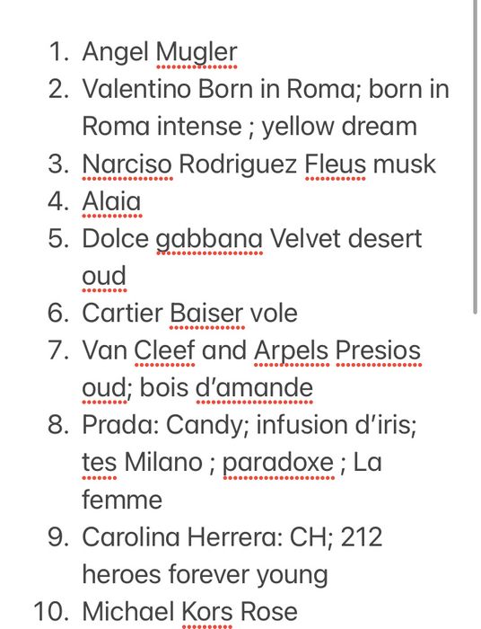 M.Micallef; Michael Kors; Kenzo; Chanel миниатюры и другие.
