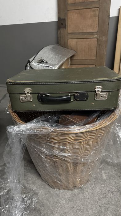 Malas verde e castanha Vintage