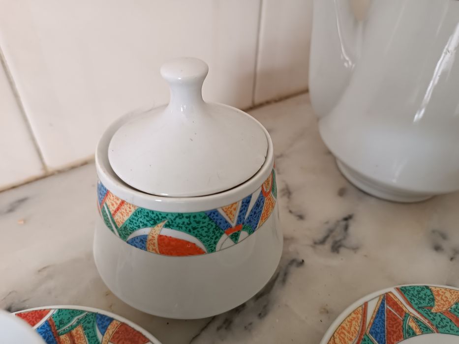 Conjunto de chá em porcelana
