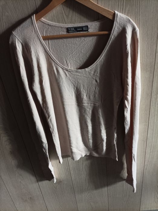 Beżowy, kremowy sweter, Zara, L