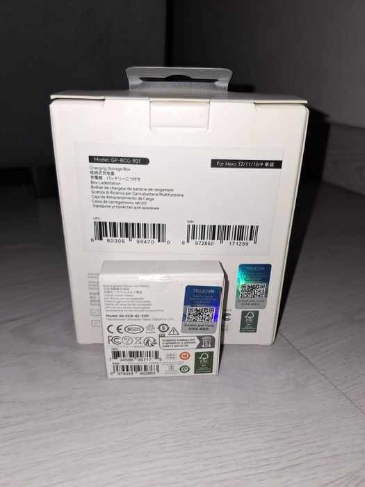 Carregador baterias GoPro + 1 Bateria - TELESIN - NOVO