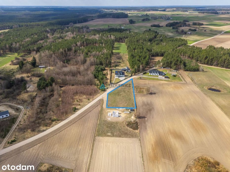 Działka 2458 m² z WZ na 2 domy 5 km od jeziora