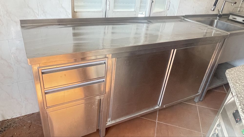 Bancada de Trabalho em Inox 2m – Cozinha Profissional