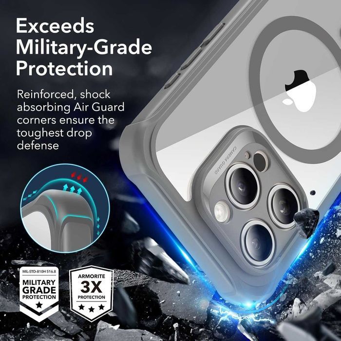 ESR Armor Halolock MagSafe etui 360 do iPhone 15 Pro 1x szkło aparat