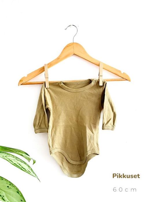 Long-Sleeve Khaki Bodysuit 60 cm