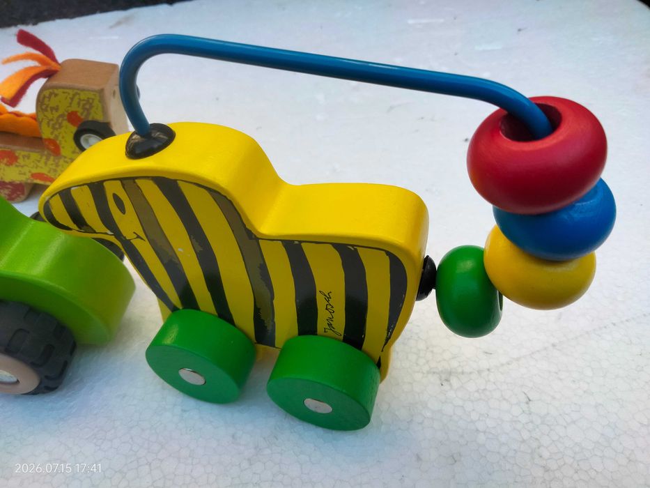 Пакет деревянных игрушек-каталок (Hape, Janosch, Cubika) для малышей
