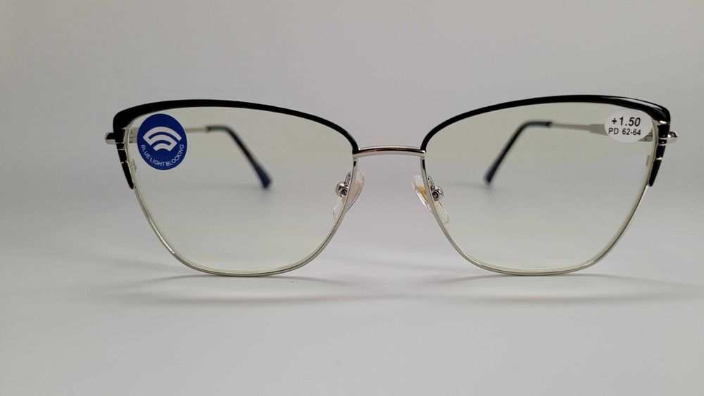 Очки для зрения женские Blue blocker в металлической оправе плюс минус