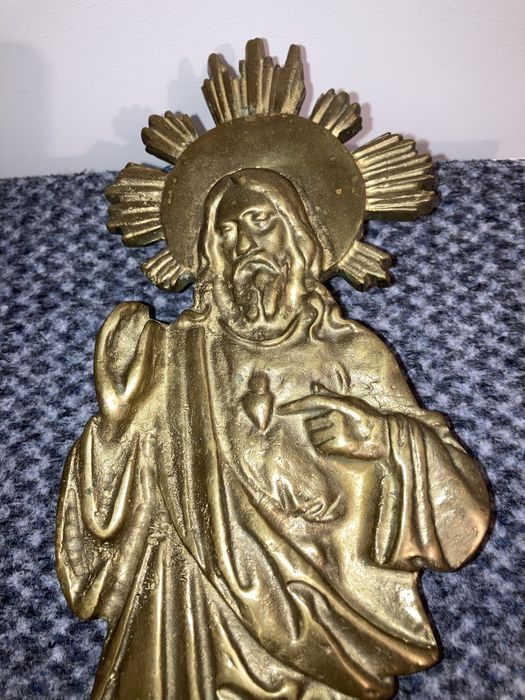 Jezus Chrystus - mosiężna płaskorzeźba