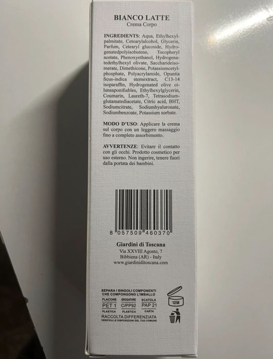 Bianco latte Giardini di Toscana