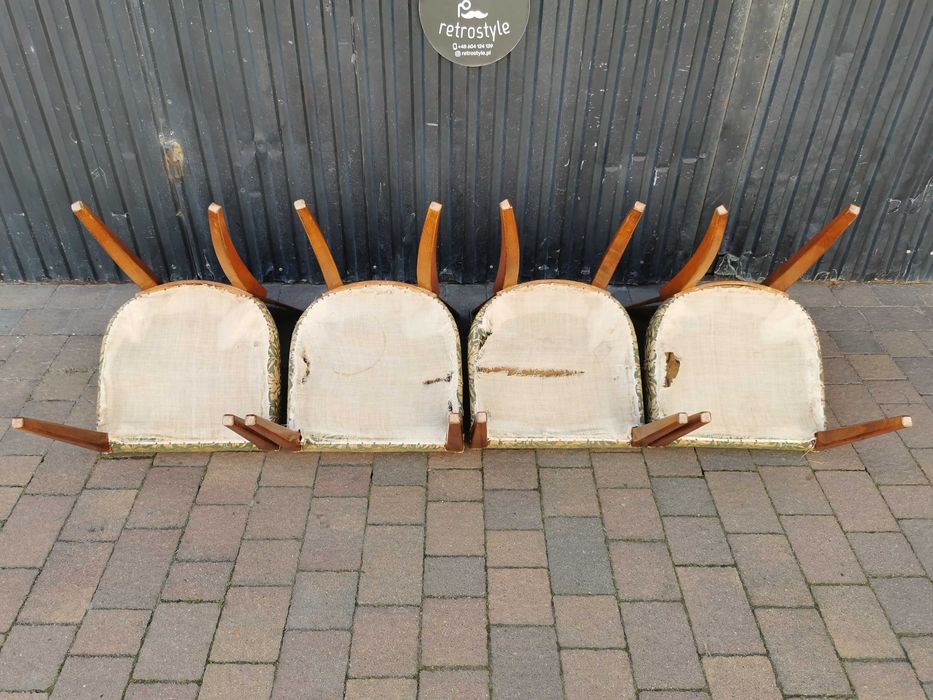 Krzesła ART DECO H-214 proj. J. Halabala, Czechosłowacja 30-50, Retro