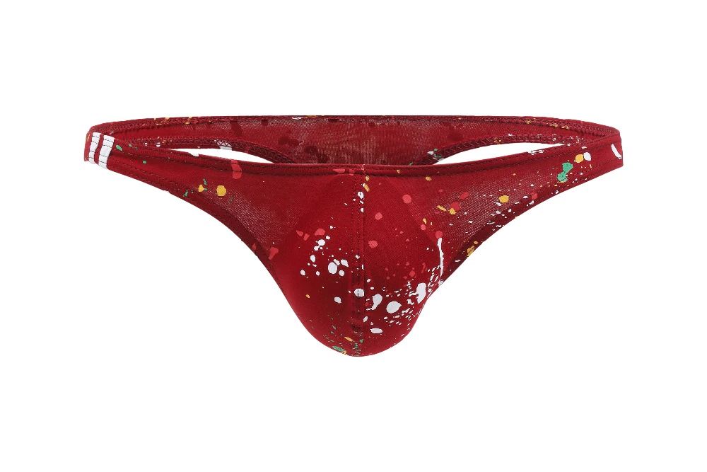 Męskie Bawełniane Stringi z Kolorowym Wzorem Graffiti - XXL